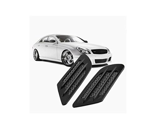 SCHWARZ - Dekorative selbstklebend 2er Set Air Flow Fender left Lufteinlass Gitter Vent Dekoration Aufkleber Sport style tuning Lufthutze Motorhaube Abdeckung INION® von INION