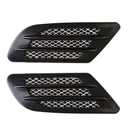 SCHWARZ - Dekorative selbstklebend 2er Set Air Flow Fender left Lufteinlass Gitter Vent Dekoration Aufkleber Sport style tuning Lufthutze Motorhaube Abdeckung INION von INION