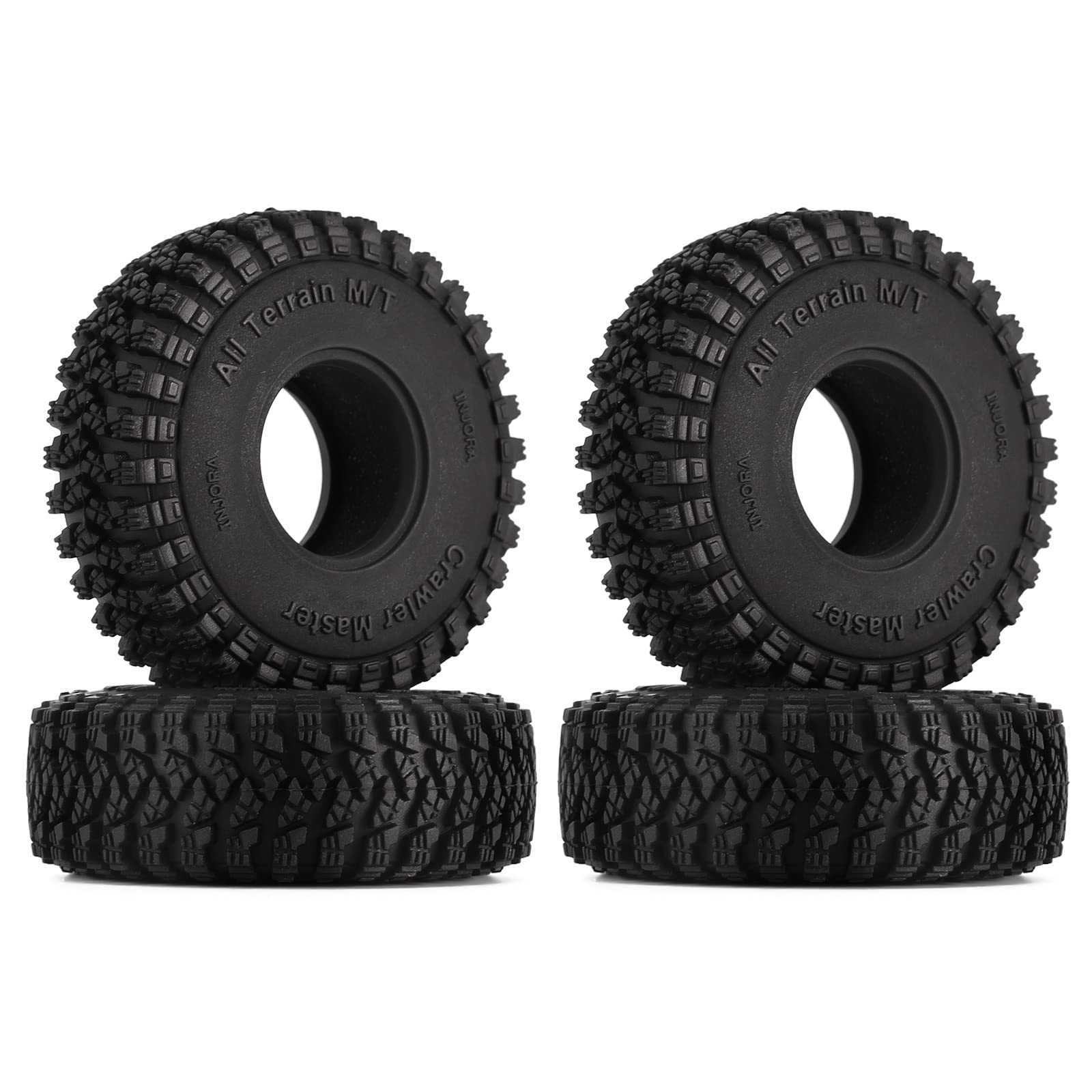 INJORA 1.0 RC Reifen Soft Rubber Tire Alle Gelände 58 * 20mm für 1/24 1/18 TRX4M Axial SCX24 FCX24 FCX18 C10 Deadbolt JLU Gladiator Bronco Upgrade RC Crawler Car,T1008 von INJORA