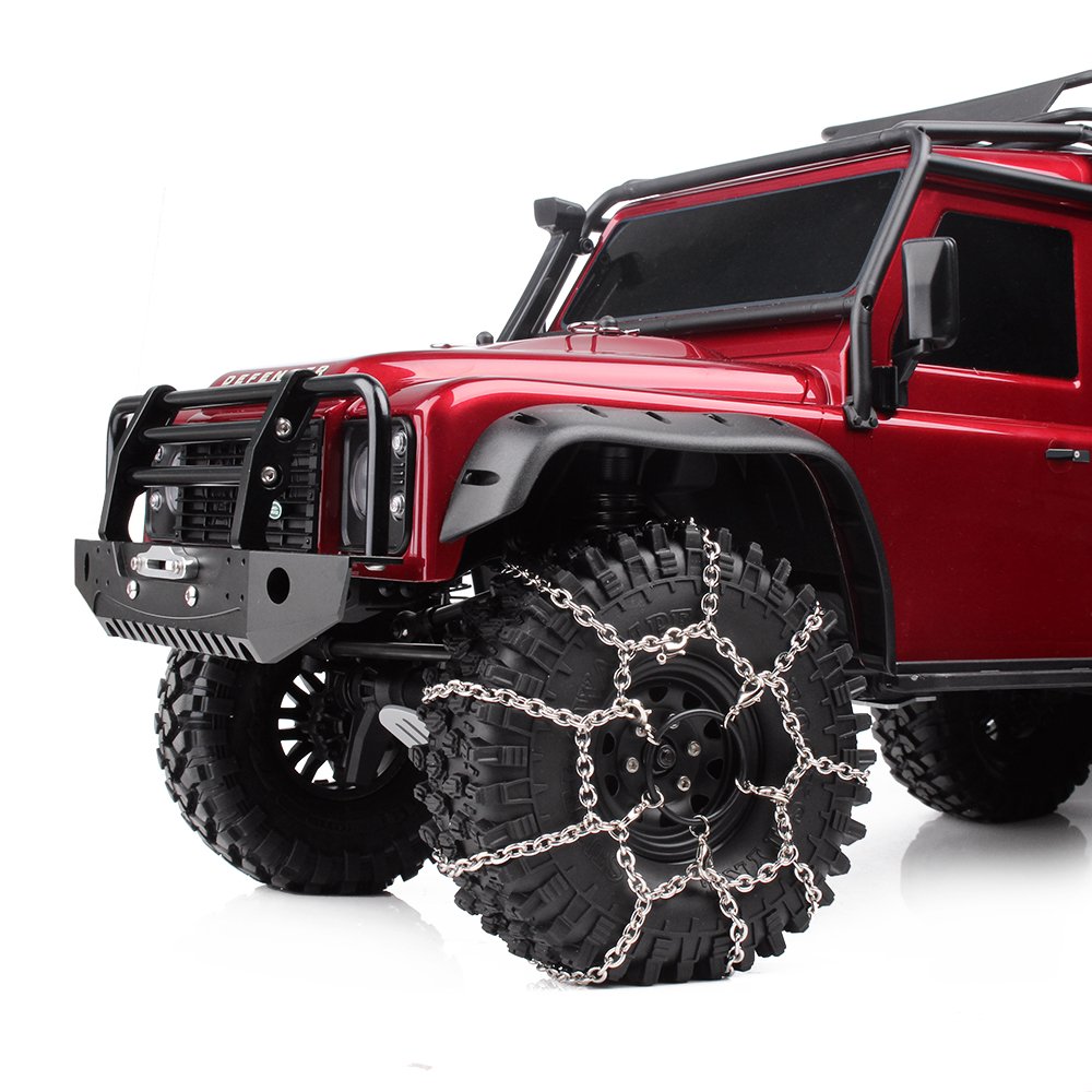 INJORA 120mm 1.9 Zoll Reifen Schneekette für 1/10 RC Rock Crawler TRX-4 TRX4 Axial SCX10 90046, Metall, 2Pcs / set von INJORA