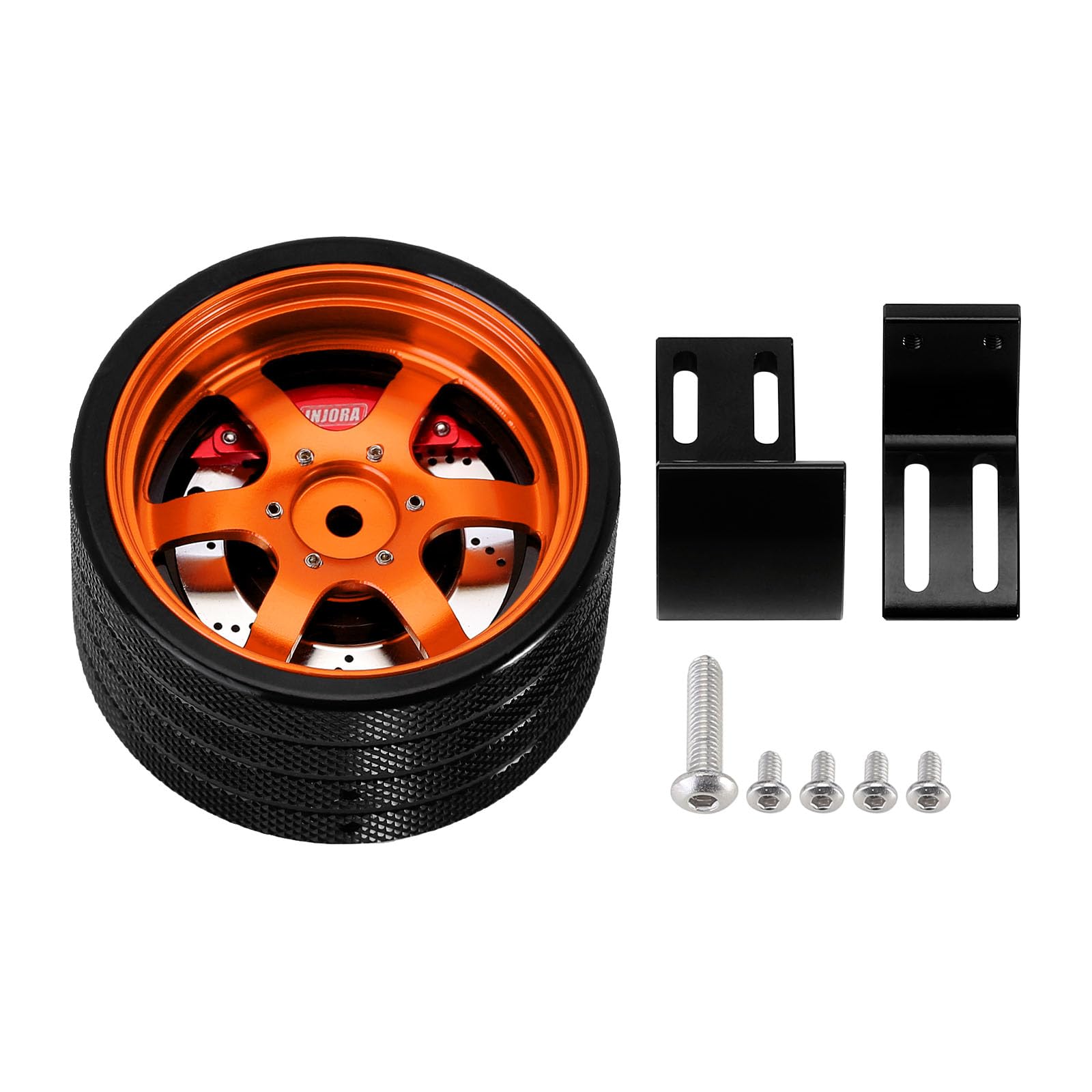 INJORA Einhand-Lenkrad Aluminium Upgrade für TQI Sender TRX4M TRX4 TRX6 Slash Summit,Orange von INJORA