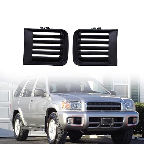 Grid vorn Nebelscheinwerfer Für NI&SS&AN Pathfinder R50 1999 2000 2001 2002 2003 2004 2 Stücke Auto Frontstoßstange Untere Grills Abdeckung Schwarz Auto Side Grille Vents von INLIMA