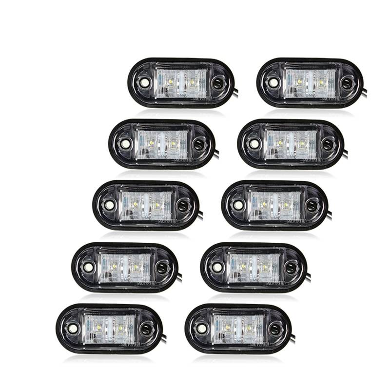 INLIMA Rücklicht Bremslicht 10 STÜCKE 12 V / 24 V Seitenmarkierungsleuchten Auto Externe Lichter Warnung Rücklicht Auto Anhänger Lkw Lkw Lampen Weiße Farbe von INLIMA