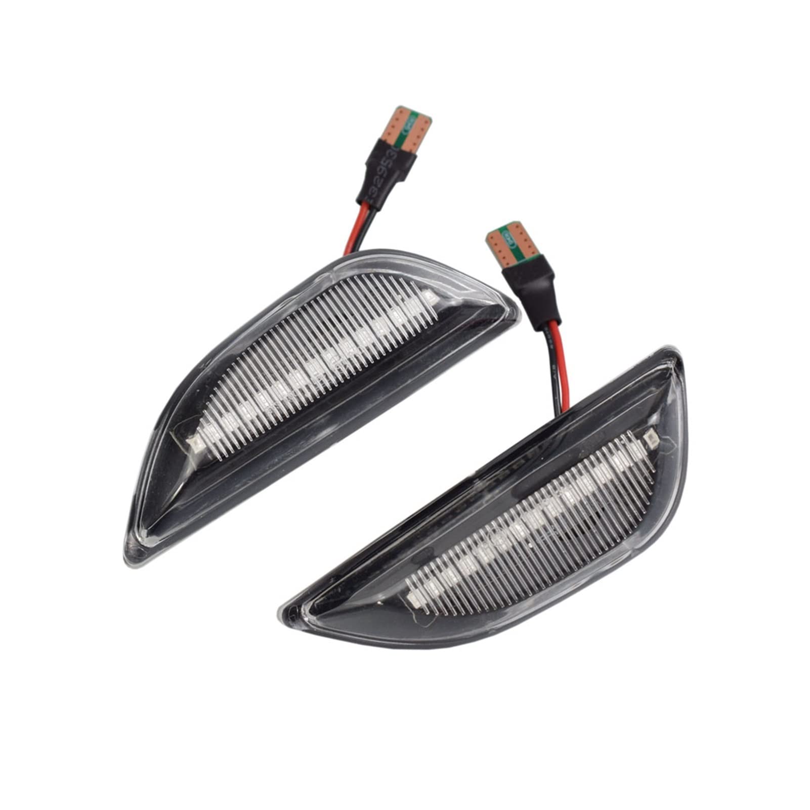 INLIMA Rundumleuchte 2 Stücke Dynamische - Seitenanzeige Blinker Schwarz Für Opel Für Mokka X 2012-2020 Für - (Farbe : Crystal) von INLIMA