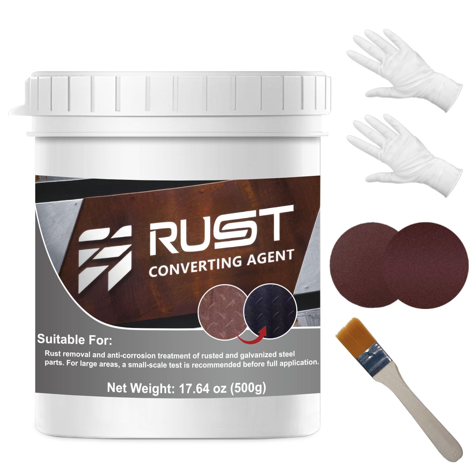 INNOVAYOU Rostentferner Metall 500g, Stopp Rost und Korrosion RostlöSer mit Bürste, Maximaler Rostschutz, Universal Rostumwandler Auto Multifunktion für Auto, Metall, Gusseisen von INNOVAYOU