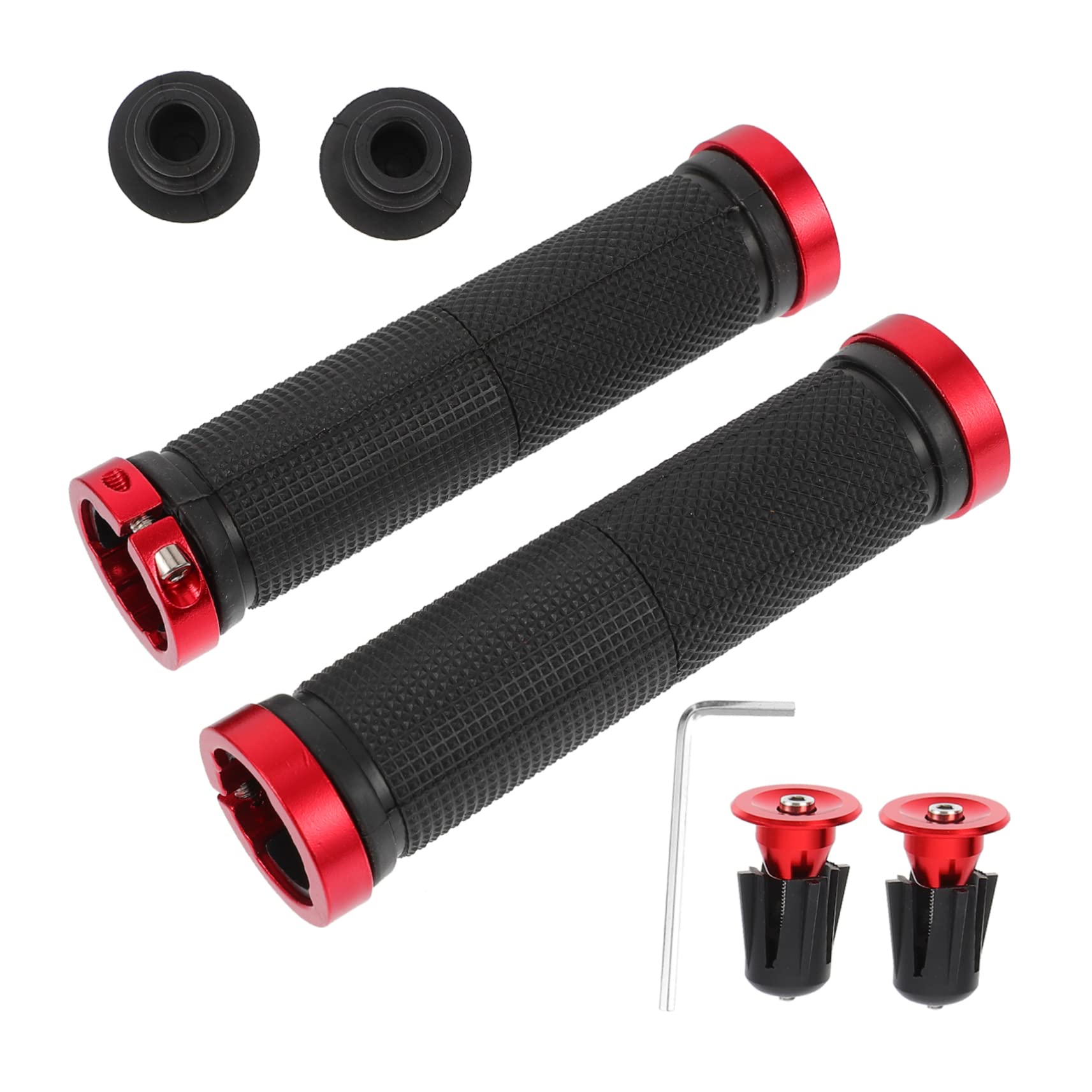 INOOMP 1 Satz Fahrradgriff Griffe Anhängerkupplung Schlösser handhaben Lenkergriff Glocke mountainbike zubehör bike grips bike gadgets fahrrad lenker abdeckung Fahrradlenker-Kit Abs rot von INOOMP