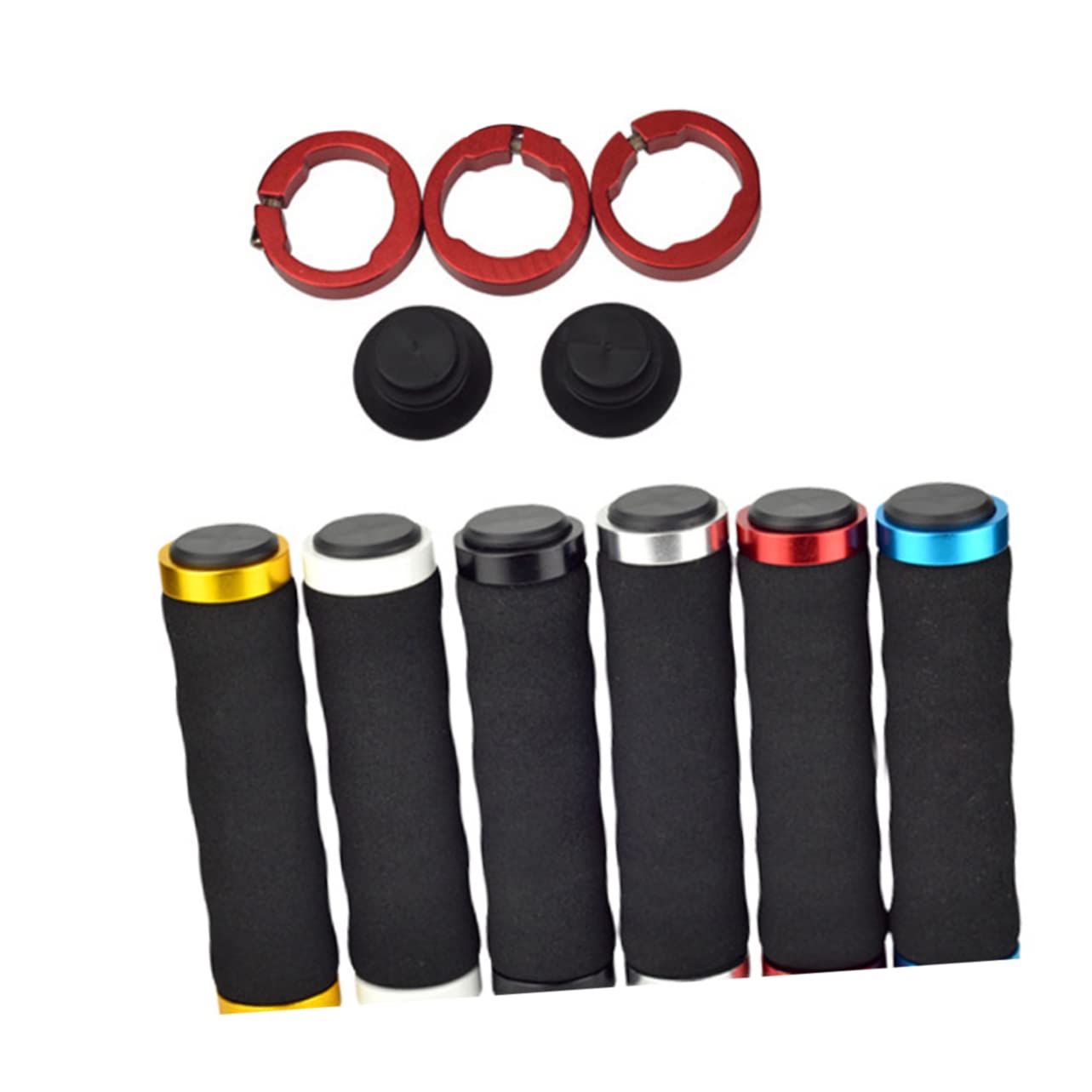 INOOMP Paar Fahrradgriffe Radfahren Bremshebel für fahrrad telefonhalter rote Griffe bike handlebar grips fahradlenkergrife Lenkergriffe Black von INOOMP