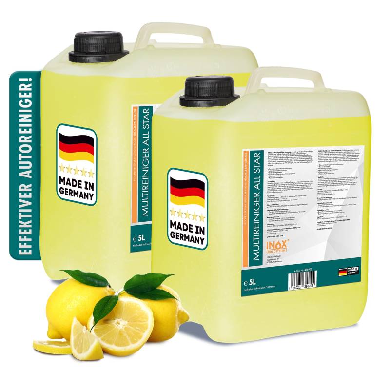 INOX® - All Star Multireiniger 2x5L Auto Reiniger | Polsterreiniger Auto und Teppichreiniger | Kunststoffreiniger und Autoreinigung von Innen und Außen von INOX-LIQUIDSYSTEMS