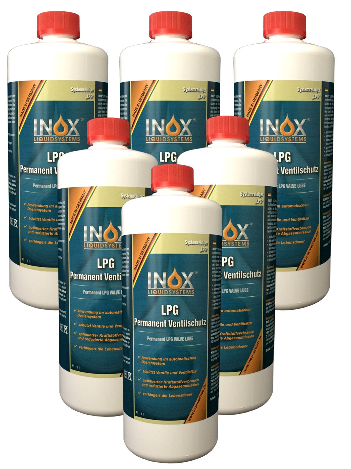 INOX® LPG Permanent Ventilschutz Additiv, 6 x 1 Liter - Zusatz für Autos mit Gasanlage von INOX-LIQUIDSYSTEMS