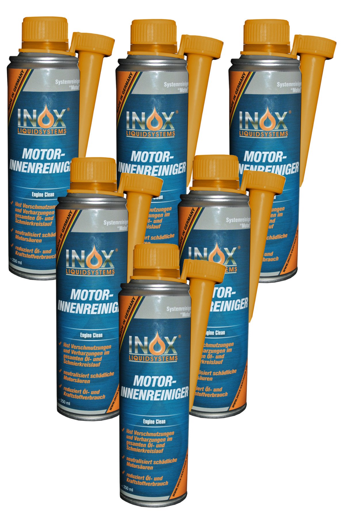 INOX® Motorinnenreiniger Additiv, 6 x 250ml - Reiniger für KFZ Motorsysteme von INOX-LIQUIDSYSTEMS