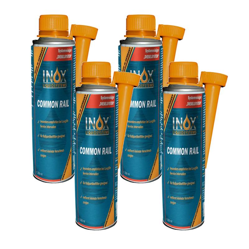 INOX® Common-Rail Diesel Systemreiniger und Schutz, 4 x 250ml - Additiv für Dieselmotoren Diesel-Systemreiniger von INOX-LIQUIDSYSTEMS