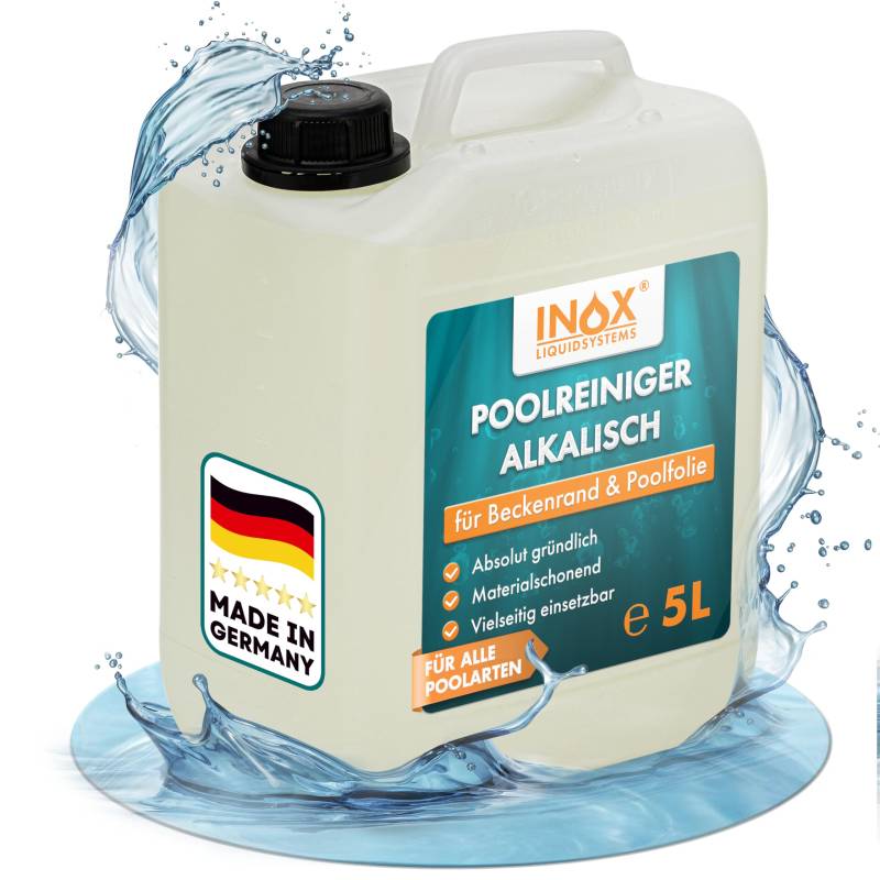 INOX - Hocheffektiver Pool Randreiniger alkalisch 5L | Poolrandreiniger für Folienpools | Effektiver Pool Folienreiniger | Beckenrandreiniger Pool für Fliesen, Keramik und Folie von INOX-LIQUIDSYSTEMS