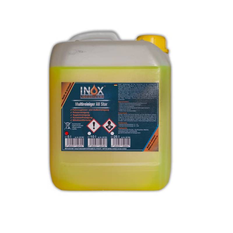 INOX® - All Star Multireiniger 5L Spray Auto Reiniger | Polsterreiniger Auto und Teppichreiniger | Kunststoffreiniger und Autoreinigung von Innen und Außen von INOX-LIQUIDSYSTEMS