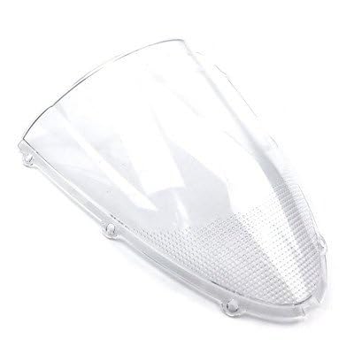 INXKED Windschild Motorrad Windschutzscheibe Deflektor Double Bubble Für Kawasaki Für Ninja Für ZX6R 636 Für ZX10R 2005 2006 2007 2008 Windabweiser (Color : Clear) von INXKED