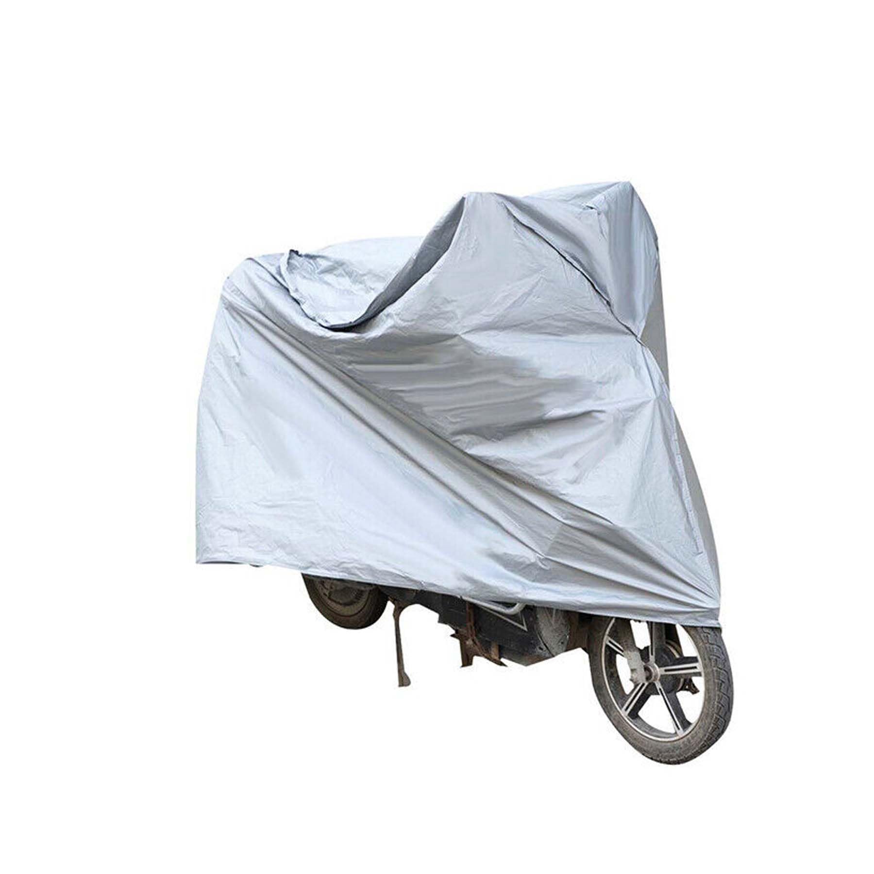 IOOMVOL Motorradabdeckung Motorradplane Motorradabdeckung Outdoor Motorradabdeckung Staub- und wasserdicht Kälte- und UV-beständig Geeignet für Normale Motorräder Silber 230 * 130 * 100cm von IOOMVOL