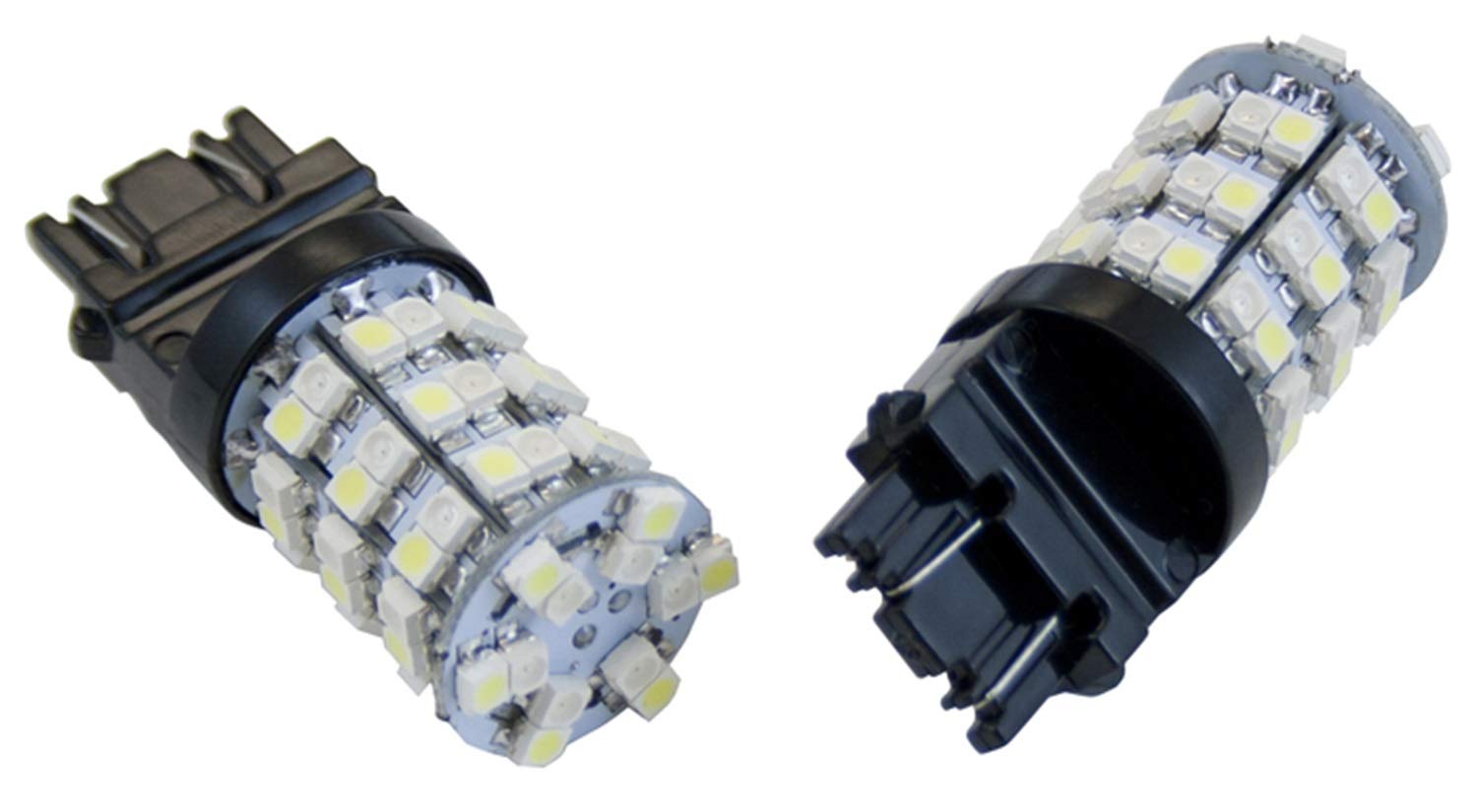 IPCW (CWB-3157LWA54) 3157 360° Dual-Funktions-LED-Leuchtmittel mit Waffelhalterung, Weiß / Bernsteinfarben, 1 Paar von IPCW