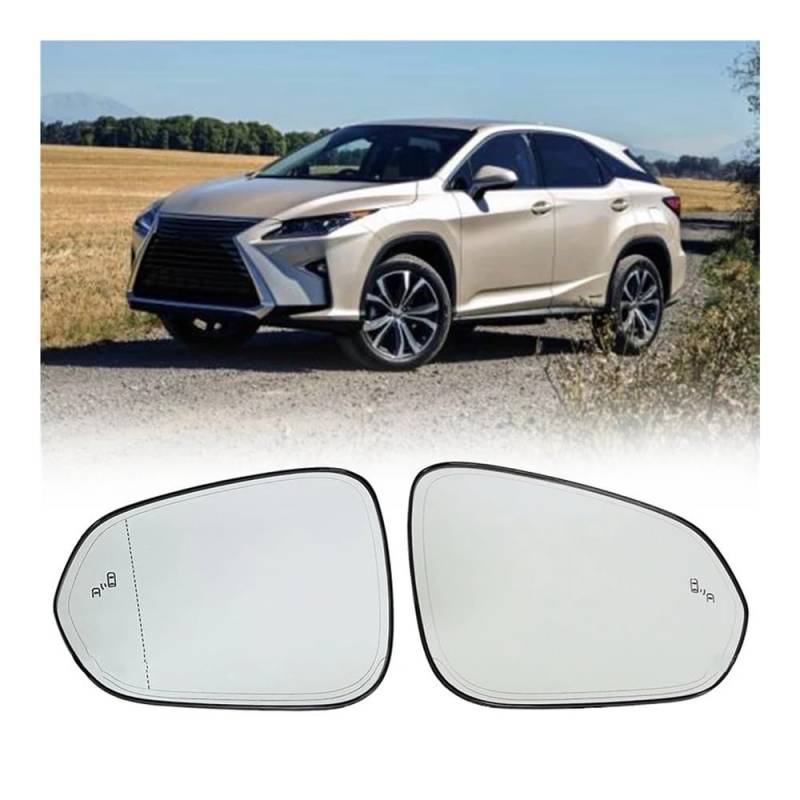 Außenspiegel Glas Ersatz Auto-Toter-Winkel-Warnflügel-Heckspiegelglas Für LEXUS Für RX Für NX Für NX200T Für RX350 Für NX300H Für RX450H 2015-2020 von IPUDIS