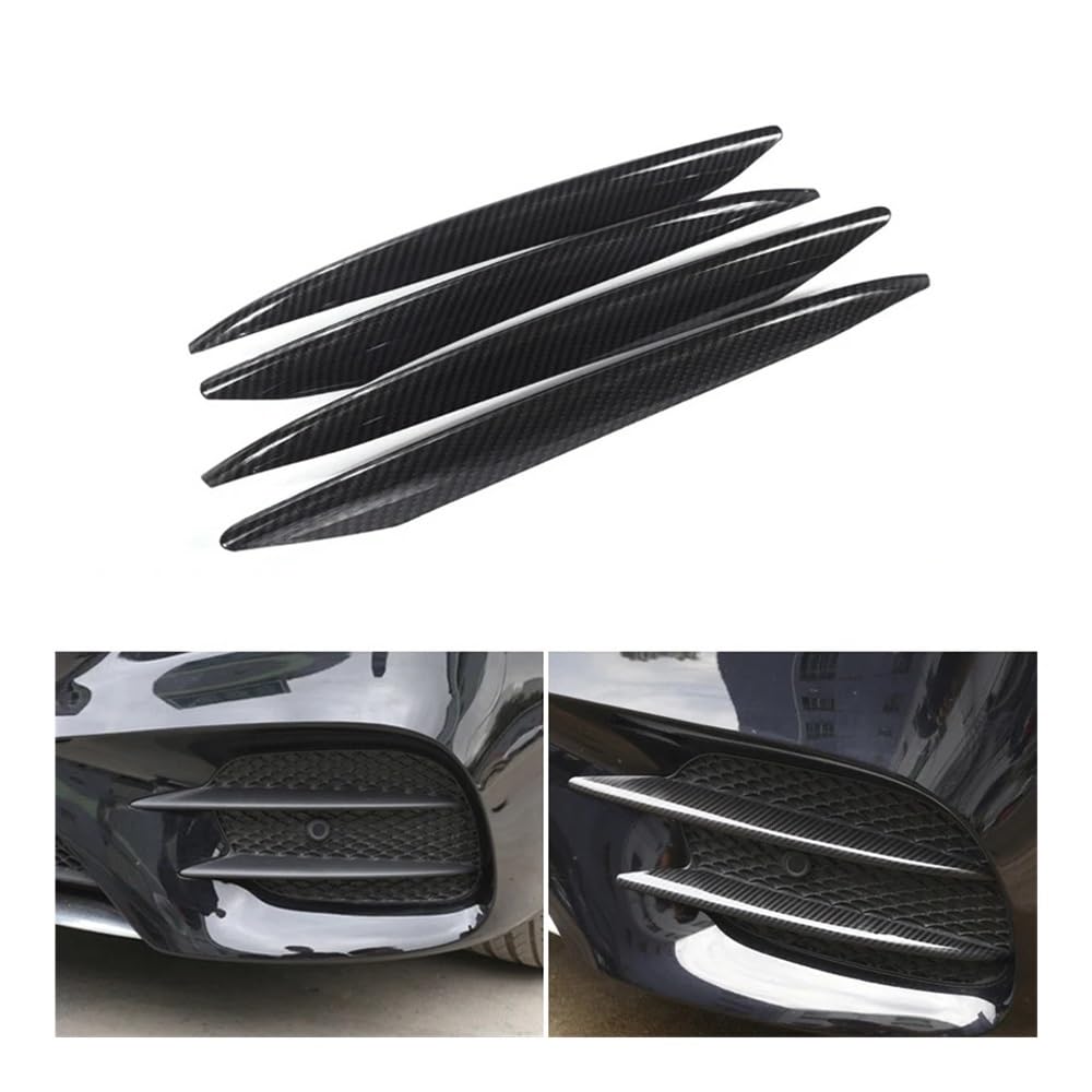 Auto Styling Zierleisten 4 stücke Carbon Fiber Stil Auto Front Nebelscheinwerfer Lampe Kühlergrill Grill Lamellen Abdeckung Trim Für Benz Für W213 Für E Für Klasse 2016 2017 2018 von IPUDIS