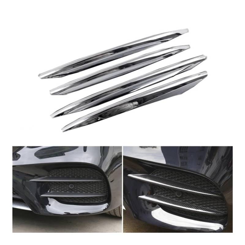 Auto Styling Zierleisten 4 stücke Carbon Fiber Stil Auto Front Nebelscheinwerfer Lampe Kühlergrill Grill Lamellen Abdeckung Trim Für Benz Für W213 Für E Für Klasse 2016 2017 2018 von IPUDIS