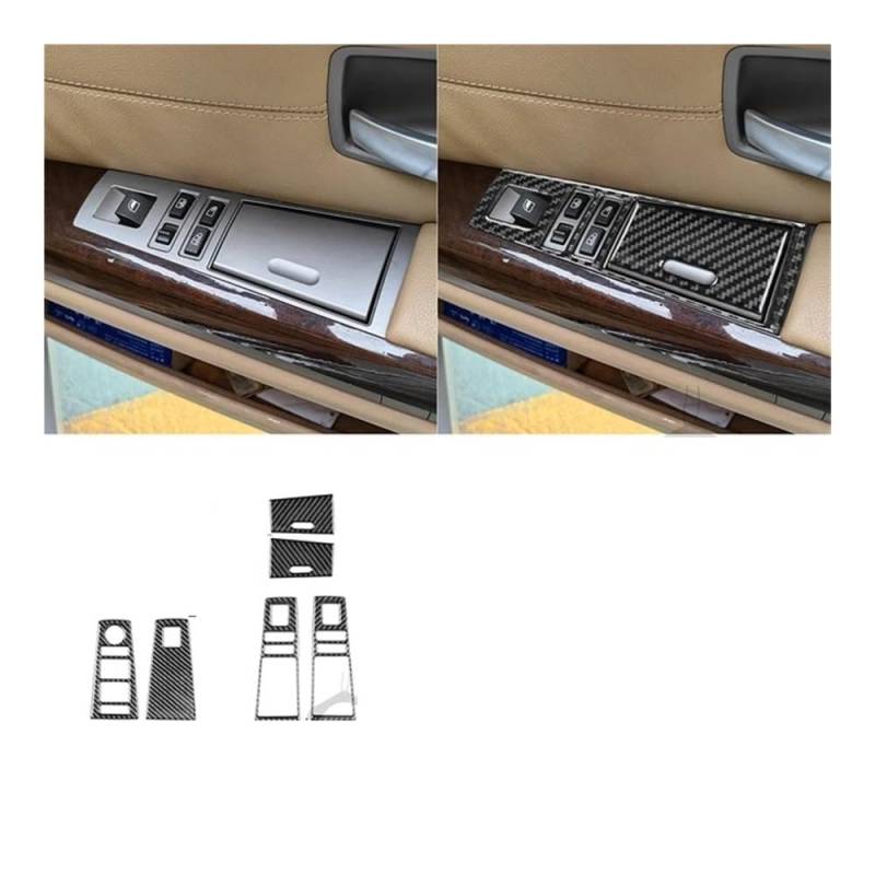 Auto Styling Zierleisten Für 7er-Serie Für E65 2002 2003 204 2005 2006 2007 2008 Fensterheber-Bedienfeld-Set Abdeckung Tuning-Aufkleber von IPUDIS