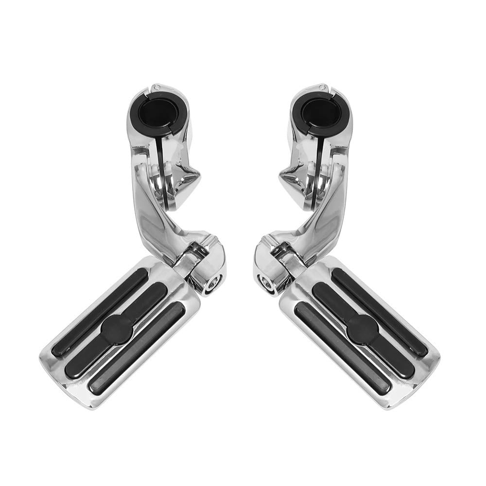 Fußraste Fußrastenträger 32mm 1-1/4" Motorrad Fußrasten Highway Pedale Fußstütze Chrom für Ha&rley für Touring für Straße für Electra Fußstütze Pedal von IPUDIS