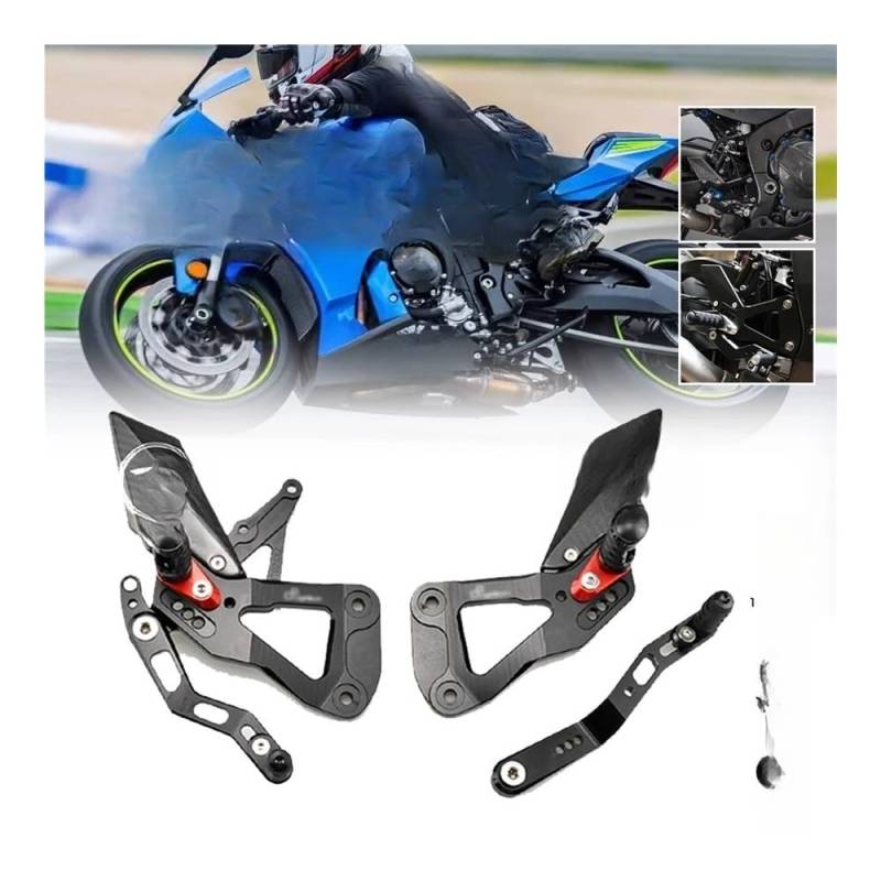 Fußraste Fußrastenträger Für Su&zuki GSX-R1000 17-22 GSXR Hinten Sets Erhöhen Pedal Einstellbare Fußrastenanlage Fußrasten Schalthebel Bremse Fußstütze Pedal von IPUDIS