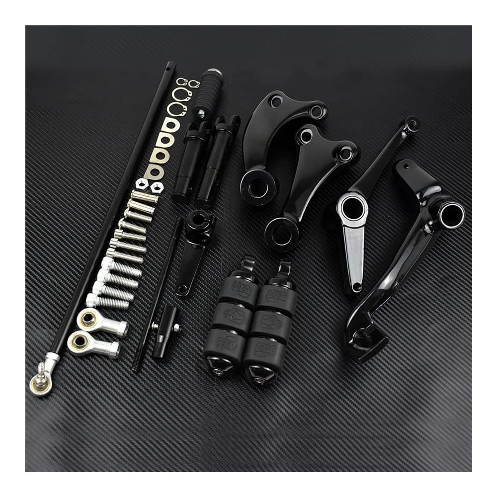 Fußraste Fußrastenträger Motorrad Schwarz Forward Controls Komplette Kit Pegs Hebel Gestänge Für Ha&rley Für Sportster XL883 XL1200 Fußstütze Pedal von IPUDIS