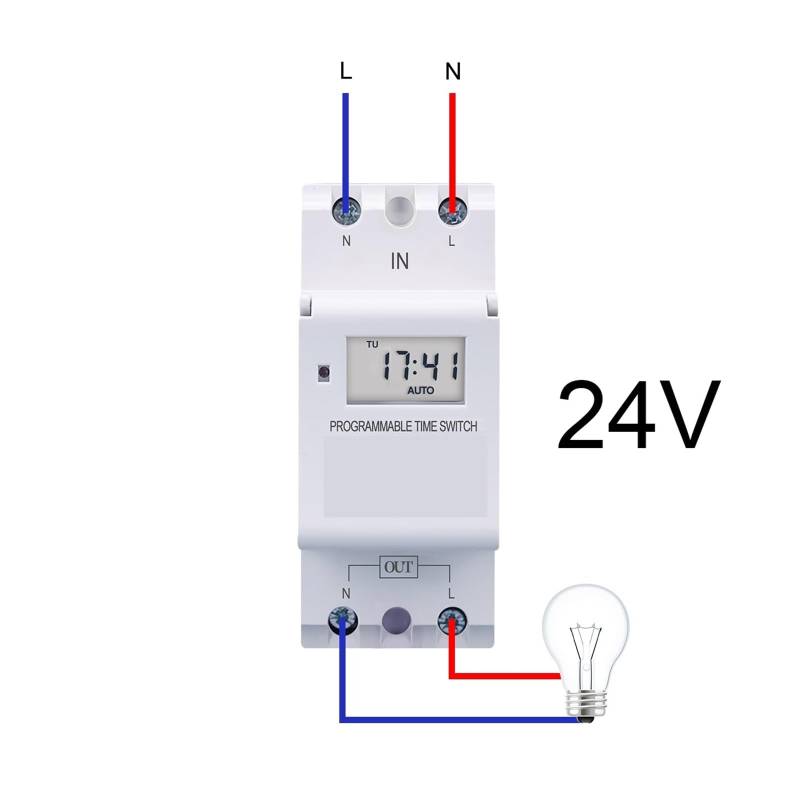 New type Din Rail single phase Weekly 7 Days Programmable Digital TIME SWITCH Relay Timer Control AC 220V 230V 12V 24V 48V 16A IPWWUTTH(15A,24V AC DC) von IPWWUTTH