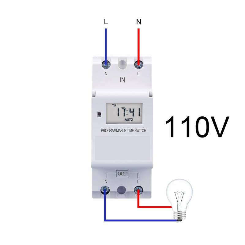 New type Din Rail single phase Weekly 7 Days Programmable Digital TIME SWITCH Relay Timer Control AC 220V 230V 12V 24V 48V 16A IPWWUTTH(30A,110V AC DC) von IPWWUTTH