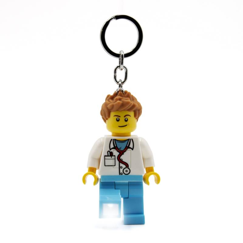 LEGO Iconic Doctor Schlüsselanhänger Taschenlampe - 76 mm große Figur (KE184) - inkl. 2 CR2025 Batterien von IQ