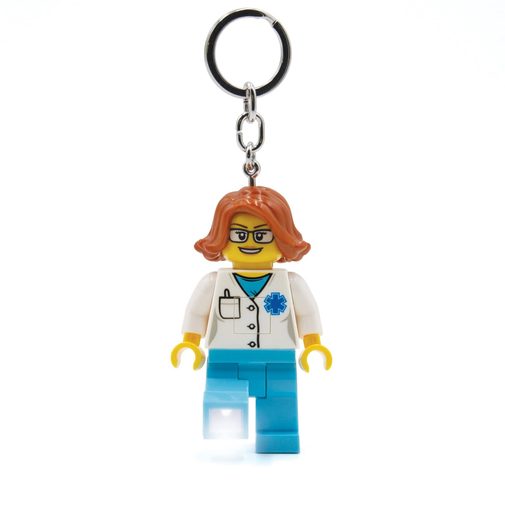 LEGO Iconic Doctor Schlüsselanhänger Taschenlampe - 76 mm große Figur (KE185) - inkl. 2 CR2025 Batterien von IQ