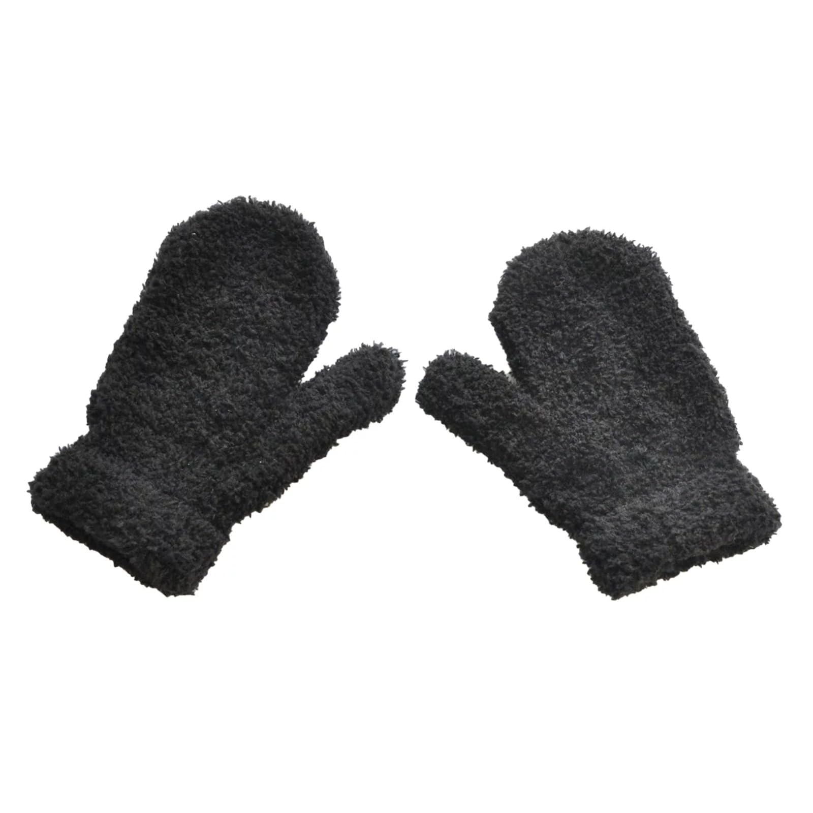 IQYU 1 Paar -Winter-beiläufige warme Fäustlinge Vollfinger-Outdoor-Plüschhandschuhe in Volltonfarbe 6 Farben Lack Catsuit S (Black, One Size) von IQYU