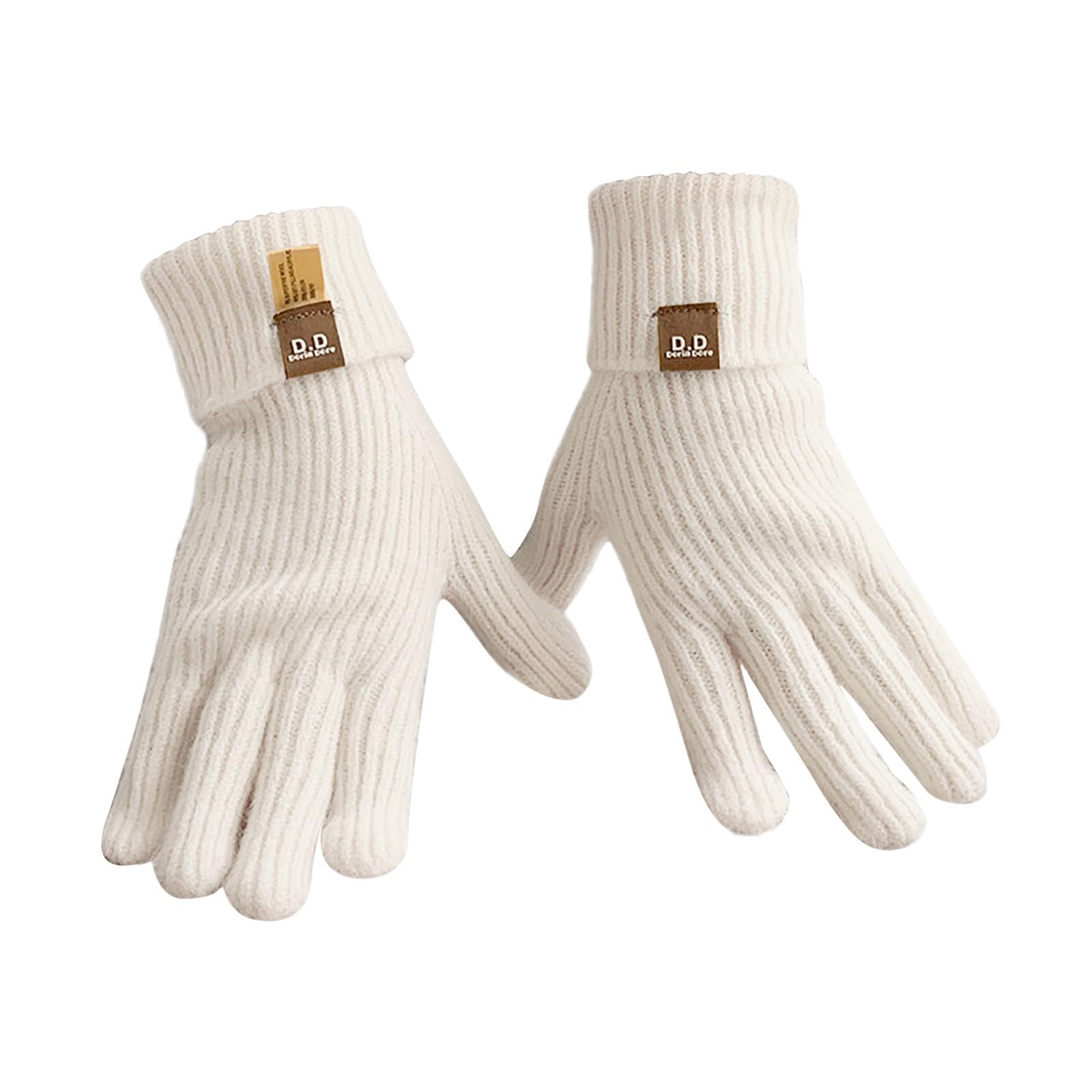 IQYU 1920 Accessoires Handschuhe Männer und Frauen, Bildschirm-SMS-Handschuhe, warme Strickhandschuhe für den Außenbereich, weich, elastisch Handschuhe & Fäustlinge Für Herren (White, One Size) von IQYU