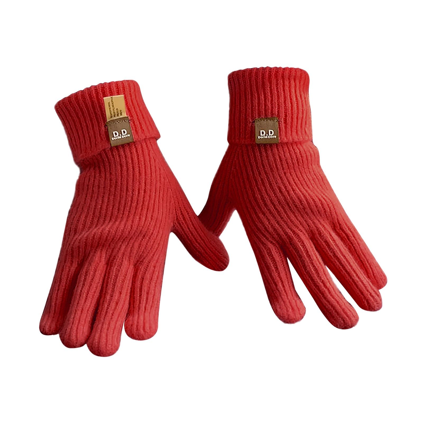 IQYU 1920 Accessoires Handschuhe Männer und Frauen, Bildschirm-SMS-Handschuhe, warme Strickhandschuhe für den Außenbereich, weich, elastisch Handschuhe & Fäustlinge Für Herren (Wine, One Size) von IQYU