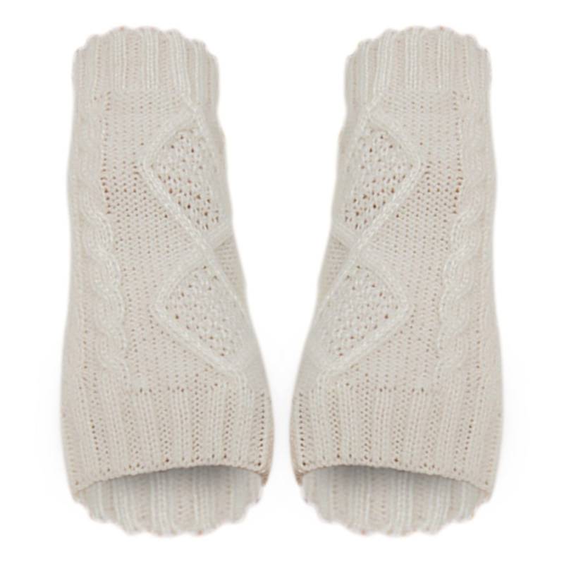 IQYU Armstulpen Schwarz Rosa und Damen-Allzweck-Handschuhe für Damen Thermohandschuhe gestrickt für Winterwärme Zigarettenverlängerung Damen (White, One Size) von IQYU