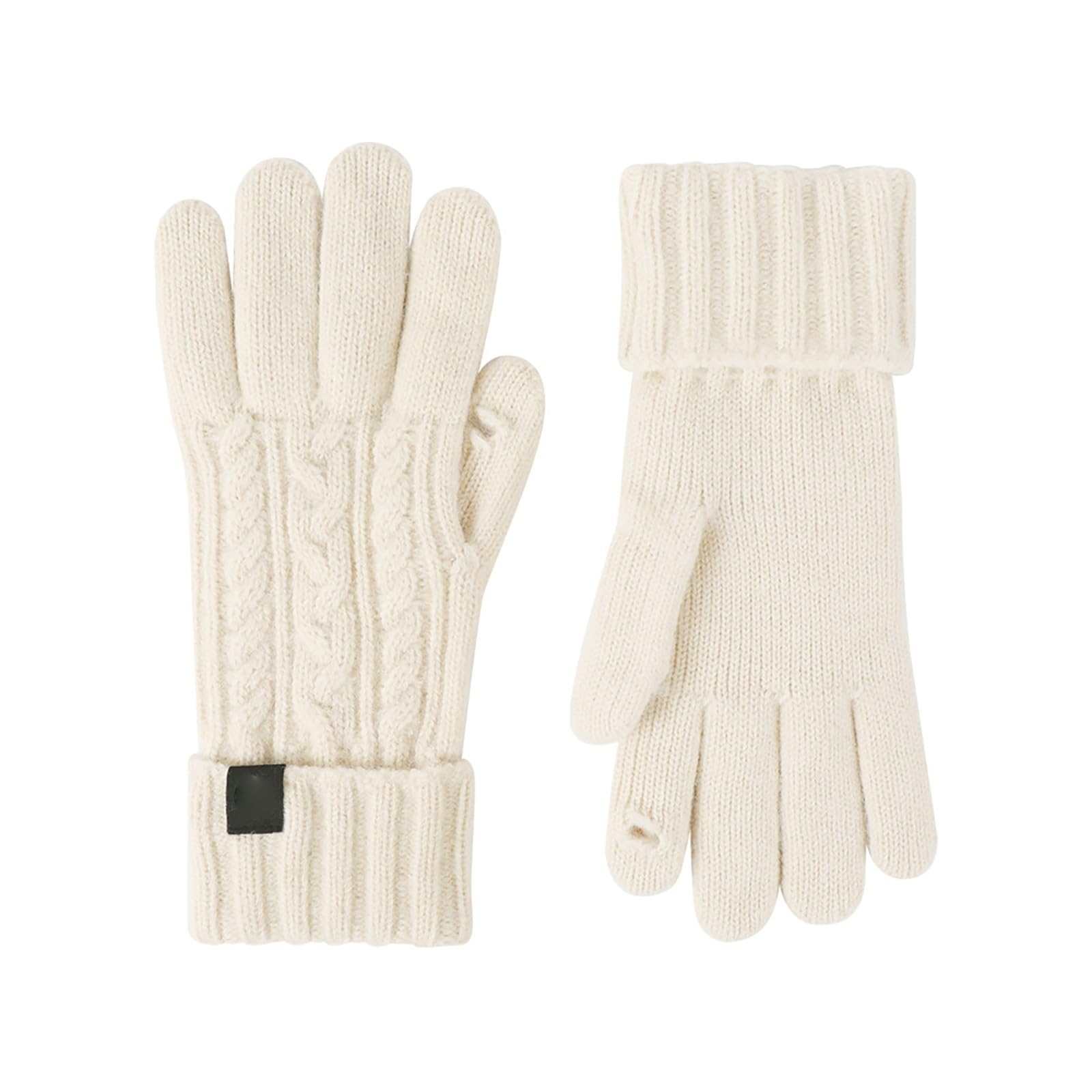 IQYU Armstulpen Schwarz Weiß für Damen, kaltes Wetter, Winterhandschuhe, Damen, warme Strickhandschuhe Braut Accessoires Winter (Beige, A) von IQYU