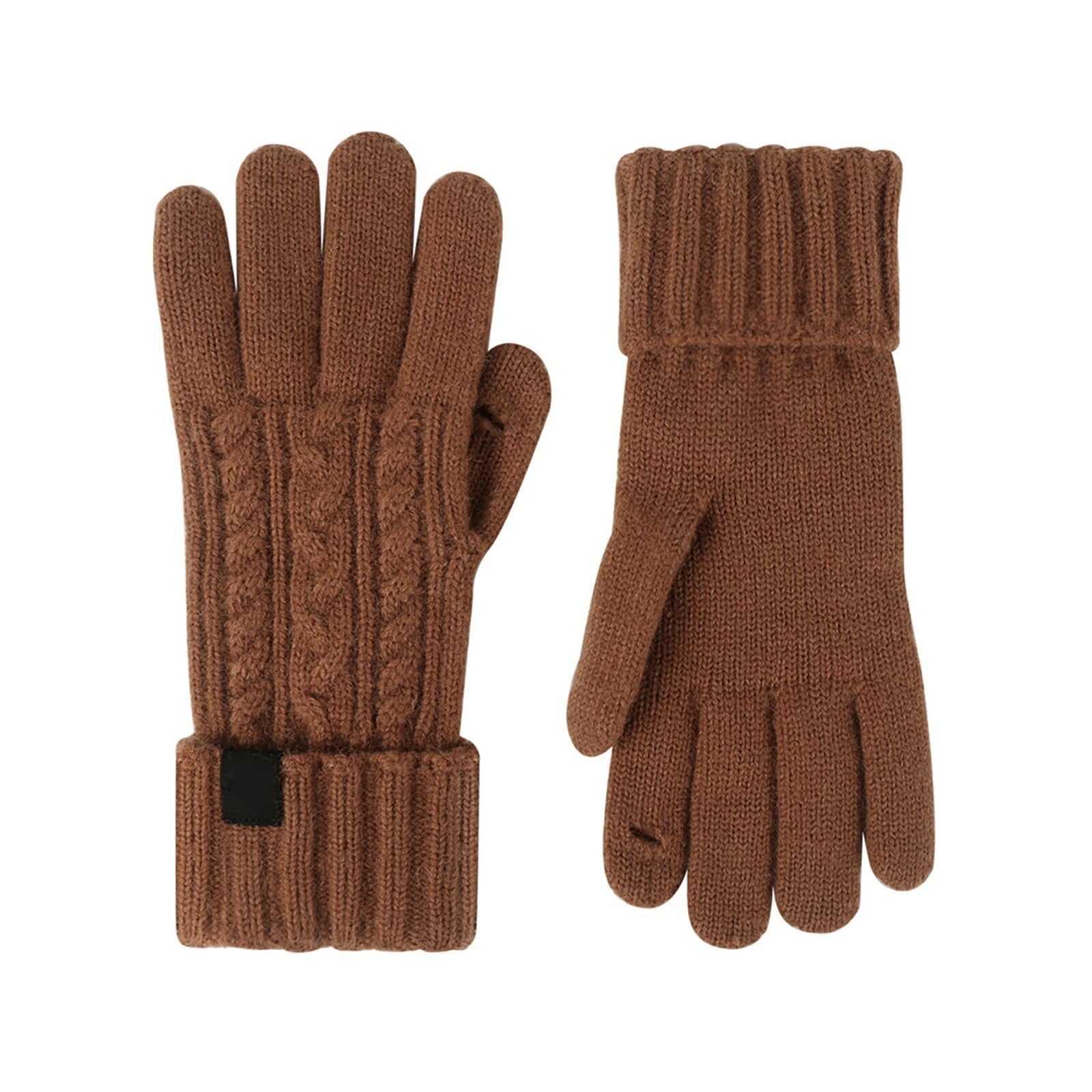 IQYU Armstulpen Schwarz Weiß für Damen, kaltes Wetter, Winterhandschuhe, Damen, warme Strickhandschuhe Braut Accessoires Winter (Brown, A) von IQYU