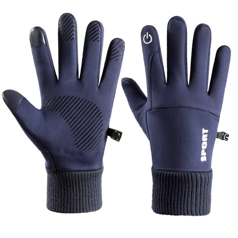 IQYU Bauchtanz Kostüm Damen Silber warm Winter Handschuhen für Herren Lack Strapsgürtel Schwarz (Blue, One Size) von IQYU