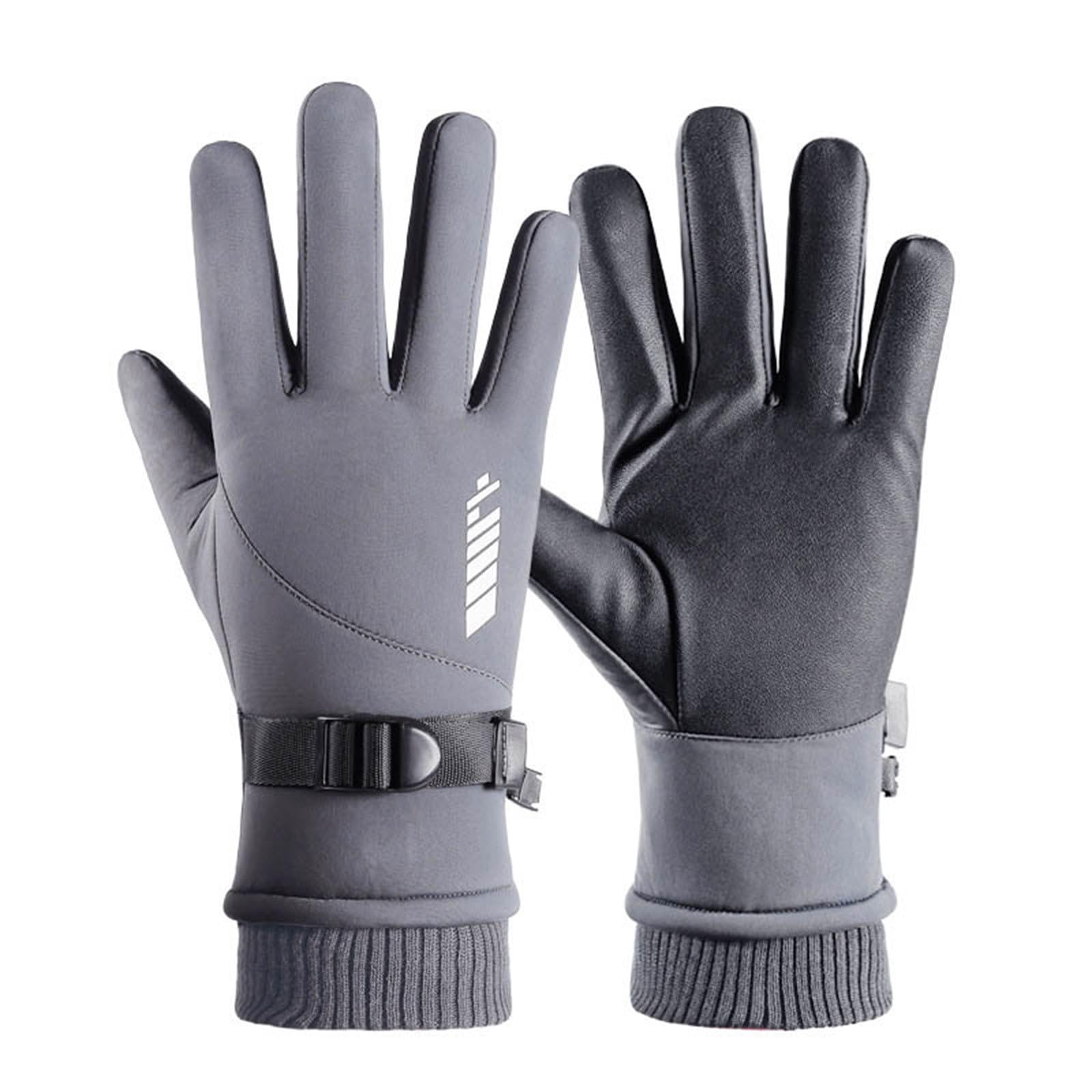 IQYU Bauchtanz Oberteil Weiß warm, Touchscreen, SMS, rutschfeste Handschuhe, winddicht, warm, Sport-Arbeitshandschuhe für kaltes Wetter (kein Strom) Stoffhandschuhe Winter (Grey, One Size) von IQYU