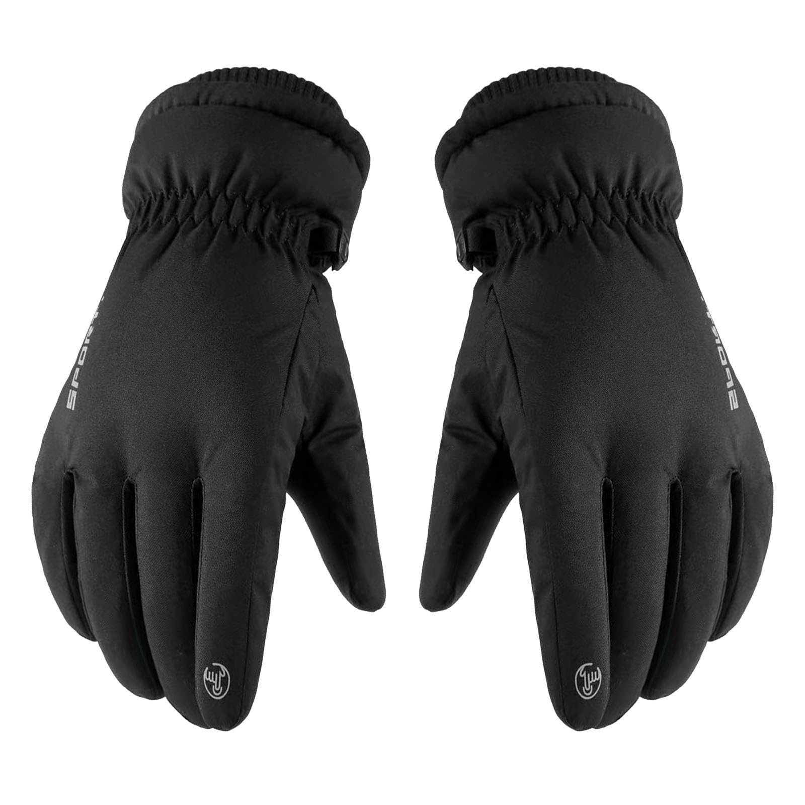 IQYU Bauchtanz Oberteil Winter, warm, Plüsch, verdickt, winddicht, Outdoor-Reit-Fäustlinge Damen Lederhandschuhe Fingerlos (Black, XL) von IQYU