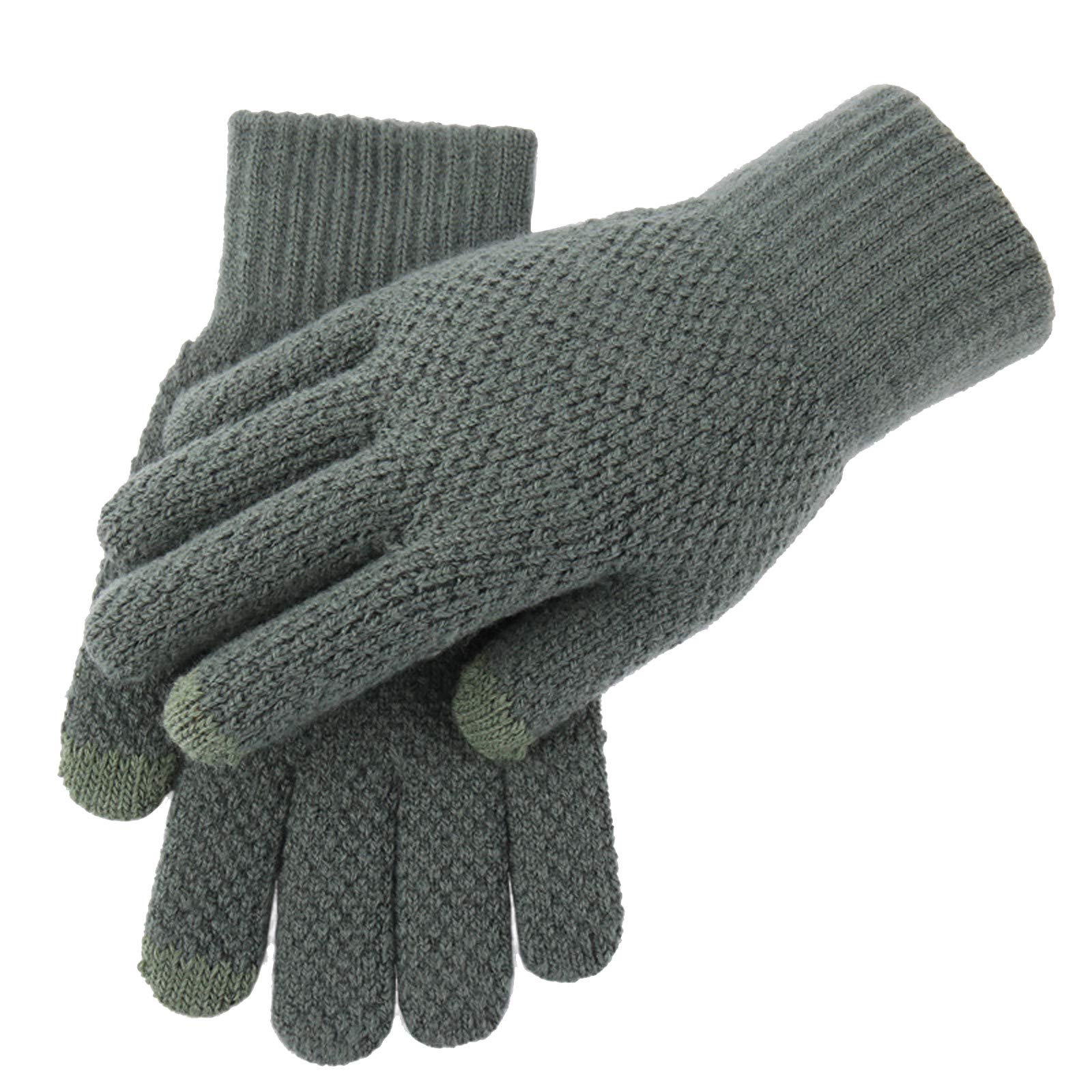 IQYU Blaue Handschuhe Stoff verdickte Hand- und Damenhandschuh Schal Warm (Green, One Size) von IQYU