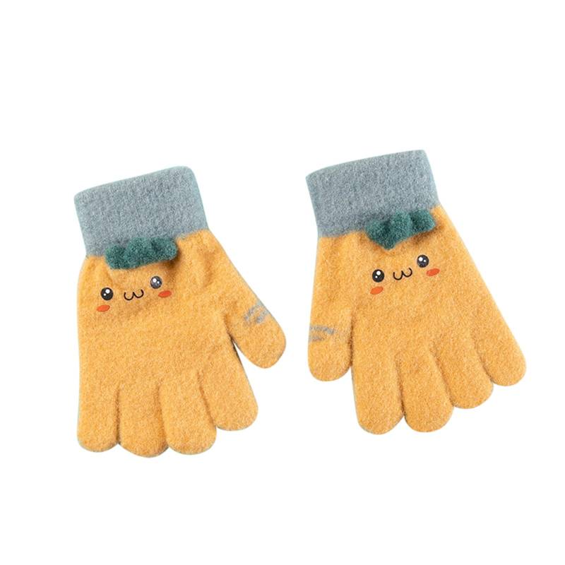 IQYU Damen Handschuhe Touchscreen Fäustlinge Kleinkind Kleinkind Handschuhe Handschuhe Winter Winterhandschuhe Handstulpen Damen Winter Wolle (Yellow, One Size) von IQYU