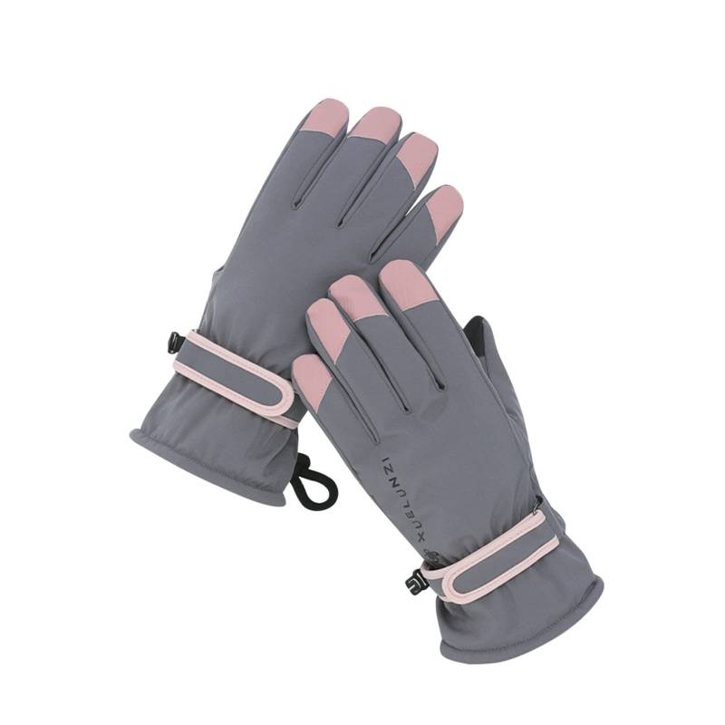 IQYU Damen Kostüm Pfau Damen Winter Outdoor Sport Skifahren Reiten Kältefest Wasserdicht Touchable Handy Slip Warme Handschuhe Handschuhe Gefüttert Damen (Grey, One Size) von IQYU