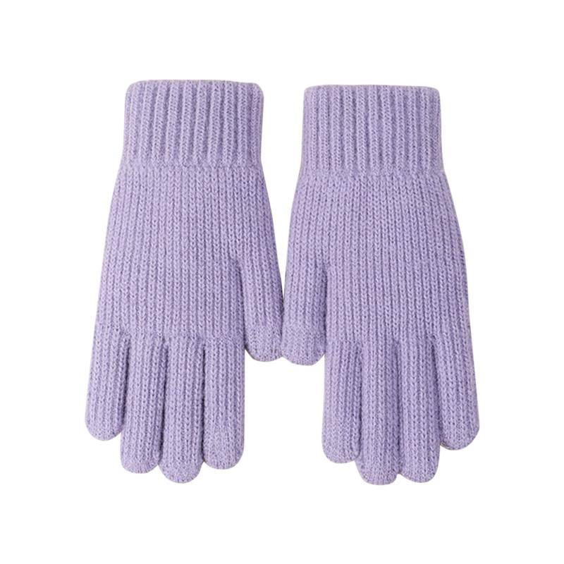 IQYU Damenhandschuhe Winter mit - Outdoor winddichte und kalte warme Handschuhe Rohrstock Latex (Purple, One size) von IQYU