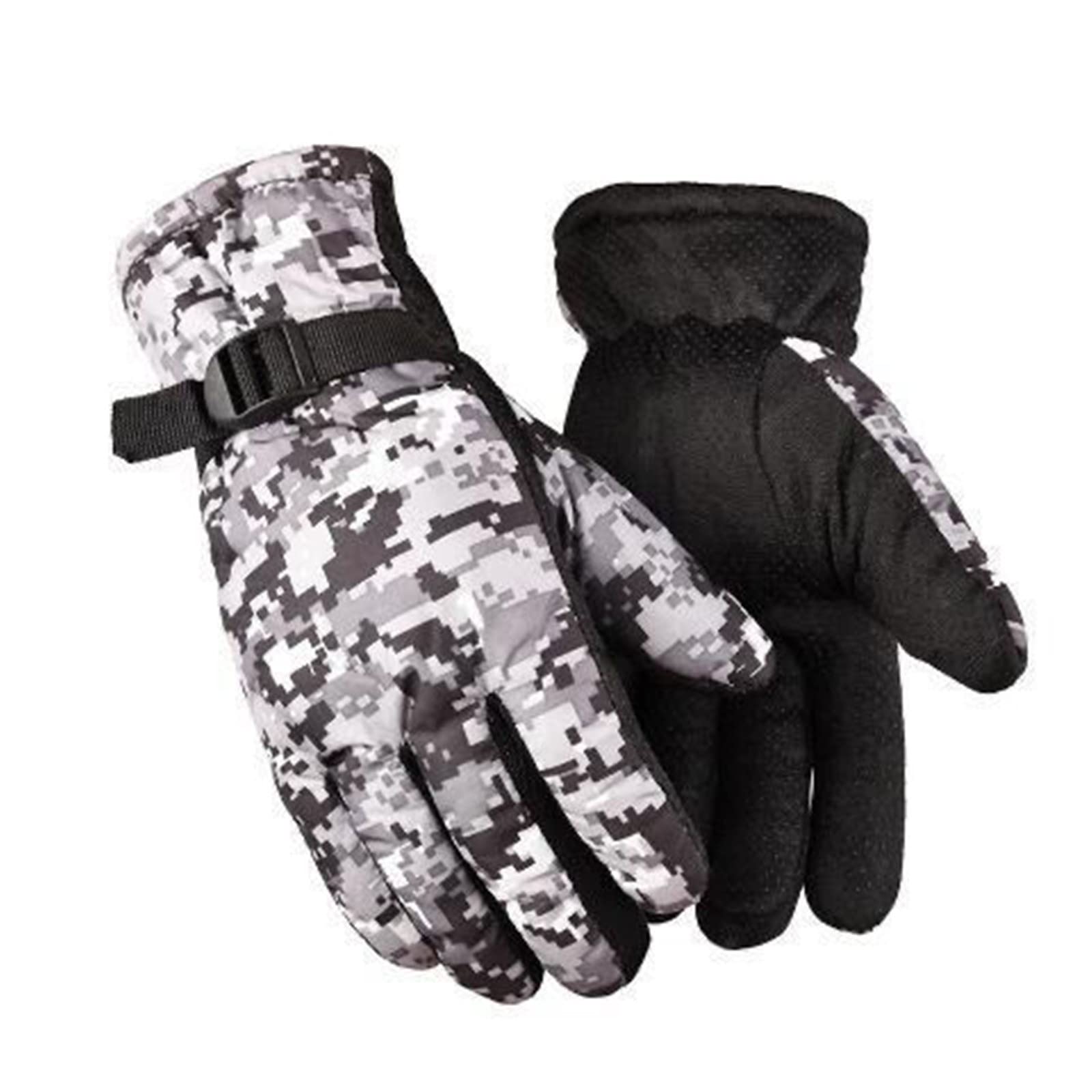 IQYU Eisbären Kostüm winddichte Handschuhe, Skifahren, Tarnung, warm, Bergsteigen, Handschuh, Outdoor-Handschuh Outfit Damen (Grey, One Size) von IQYU