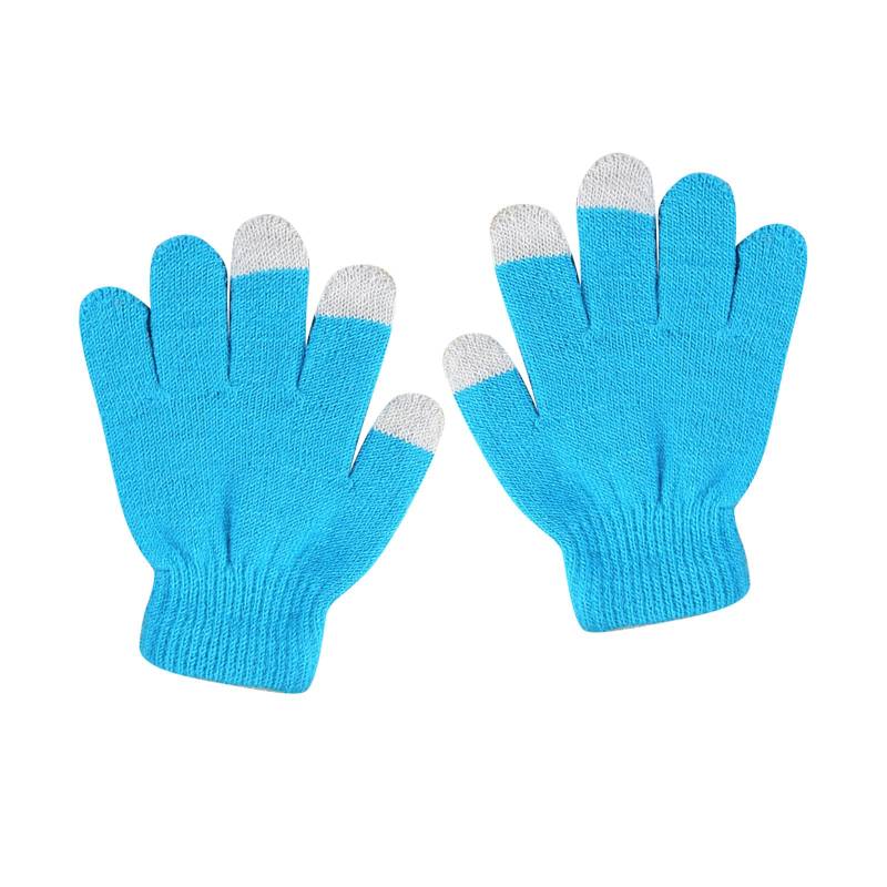 IQYU Glamour Kleidung Party Abend Color Strickhandschuhe Show Stretch-Handschuhe für, keine Handschuhe Braut Kostüm (Light blue, One Size) von IQYU