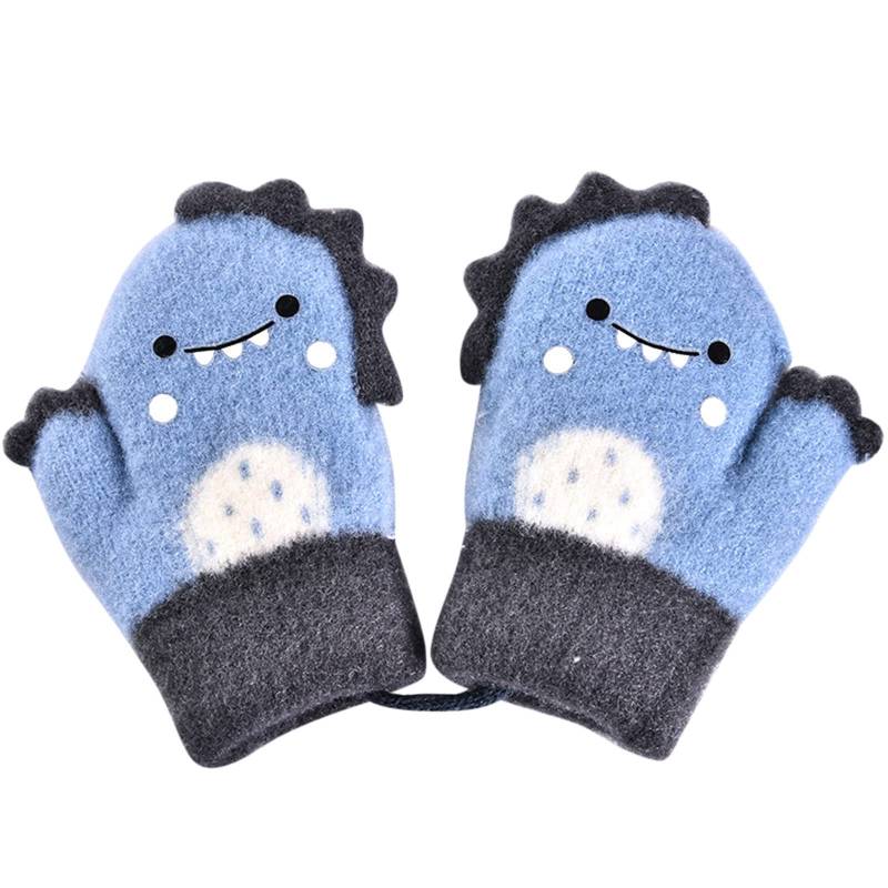 IQYU Halloween Ohrringe für Baby Kleinkind Handschuhe Kleinkind Winterhandschuhe Schnee Winter für Handschuhe Handschuhe Mit Noppen (Blue, 0-2 Years) von IQYU