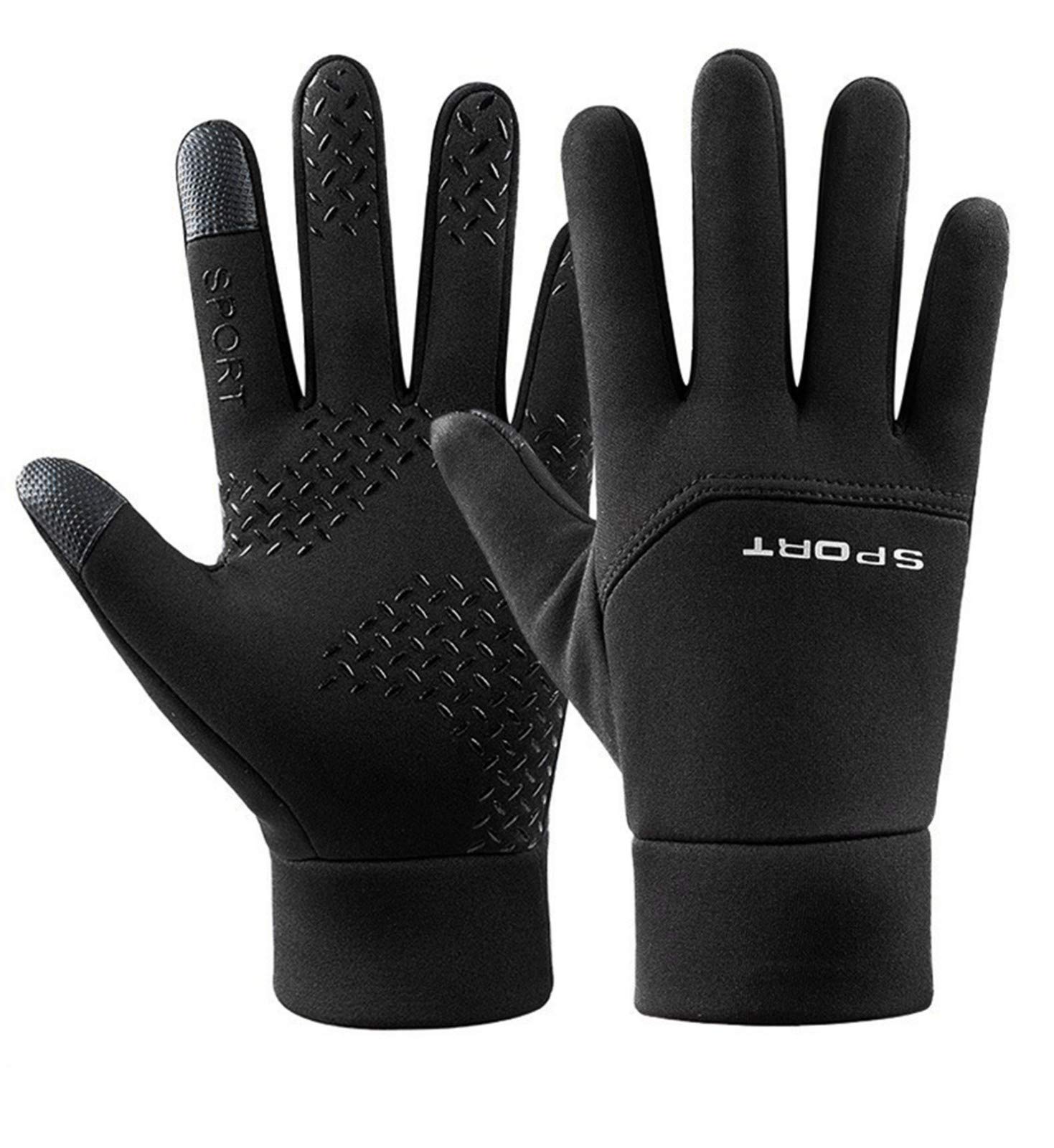 IQYU Handschuhe Für Zusteller halten Punkt Finger Windsicher Winter Sprot Bildschirmhandschuh Kleid Pfau (Black, L) von IQYU