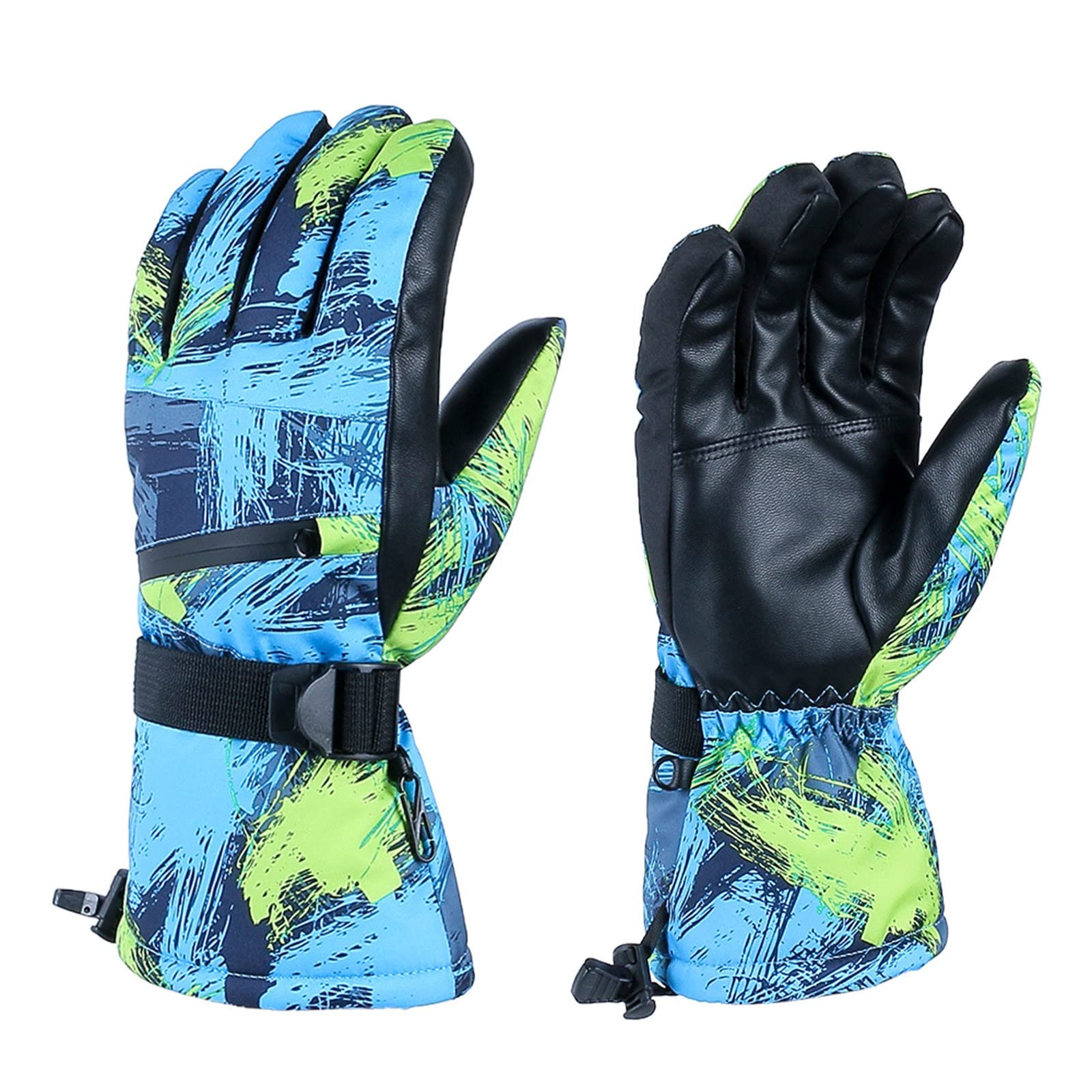 IQYU Handschuhe Grün Winterhandschuhe Touch Display passt auf beide Snowboard-wasserdichte Männer warm Frauen Schneehandschuh Braut Ohrringe (Blue, L) von IQYU