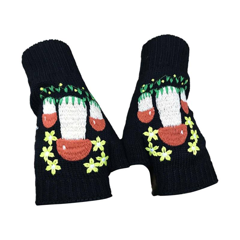 IQYU Handschuhe Herren Touchscreen Grau warme gestrickte Wollhandschuhe für erwachsene Damen Handschuhe Touchscreen Damen 7 (Black, One Size) von IQYU